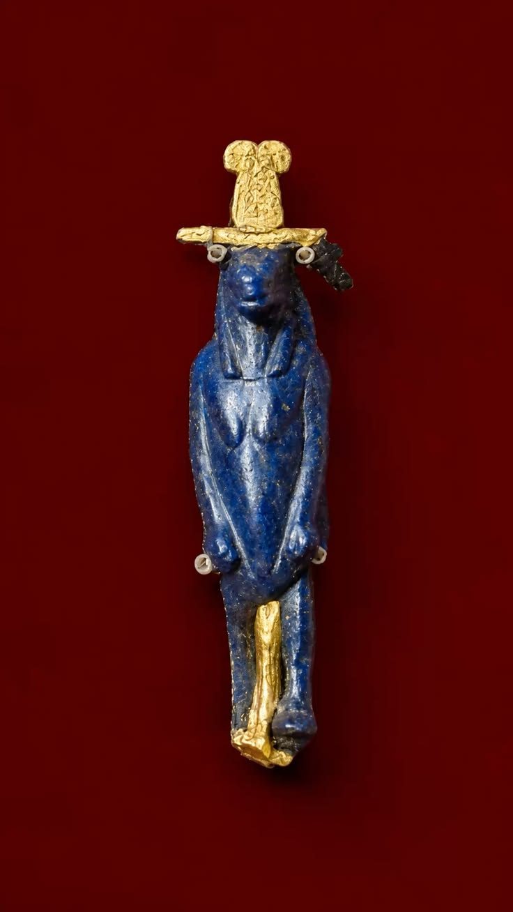 Gilded lapis lazuli figure of Taweret
